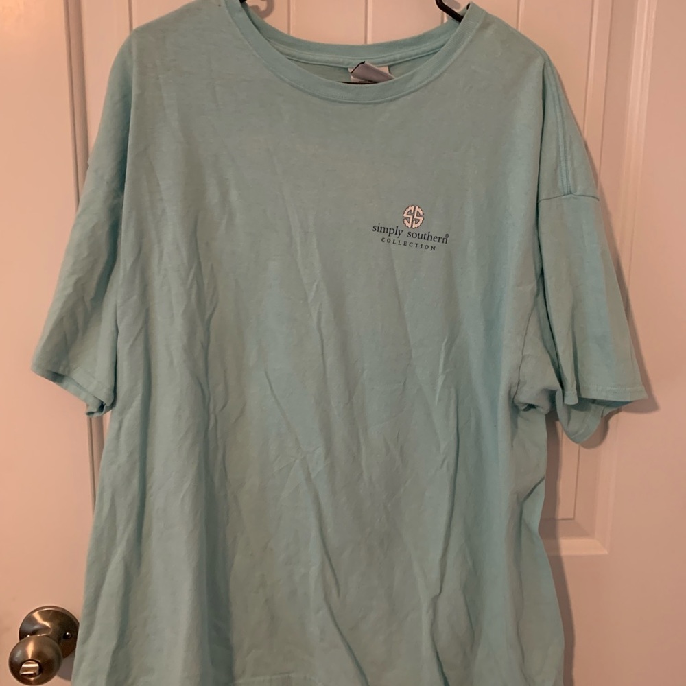 Beach Hair, Don’t Care Blue XXL Simply Southern T-Shirt